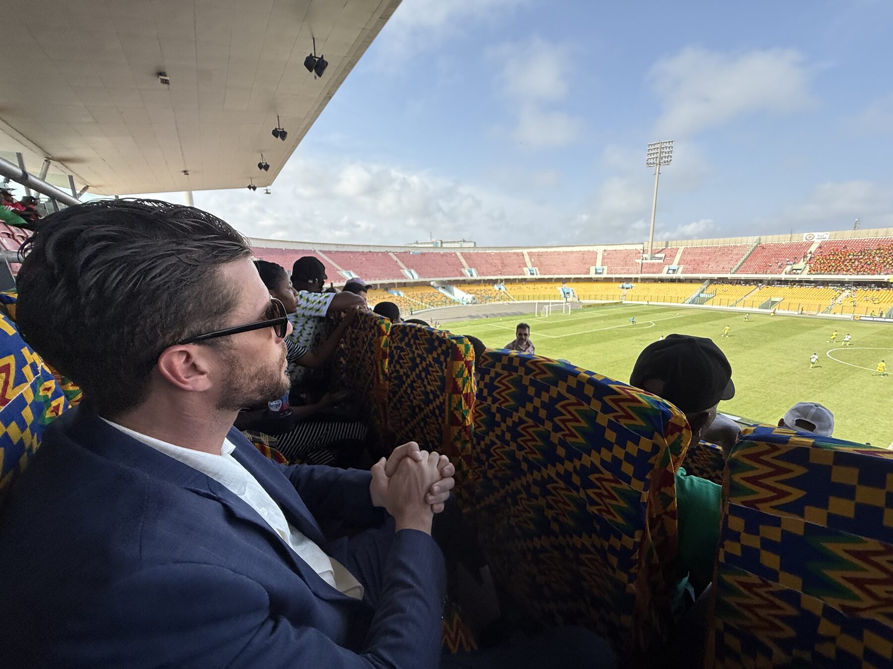 Kevin Frey watching a match at Accra Sports Stadium